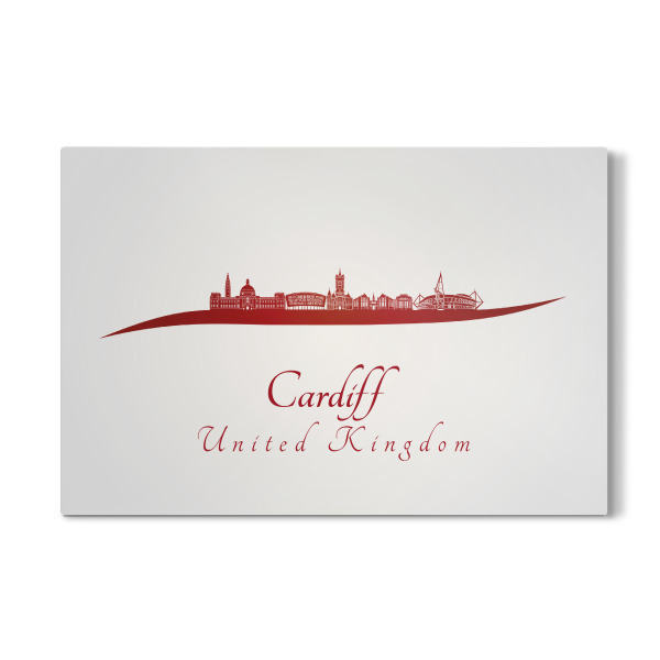 Galerie-Print "Cardiff skyline in red" 30x20 cm artboxONE