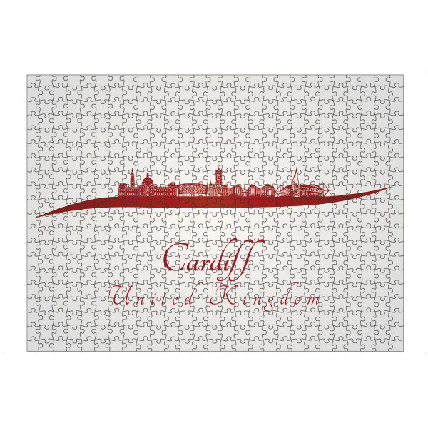 Puzzle Ravensburger "Cardiff skyline in red" artboxONE - Städte,Architektur