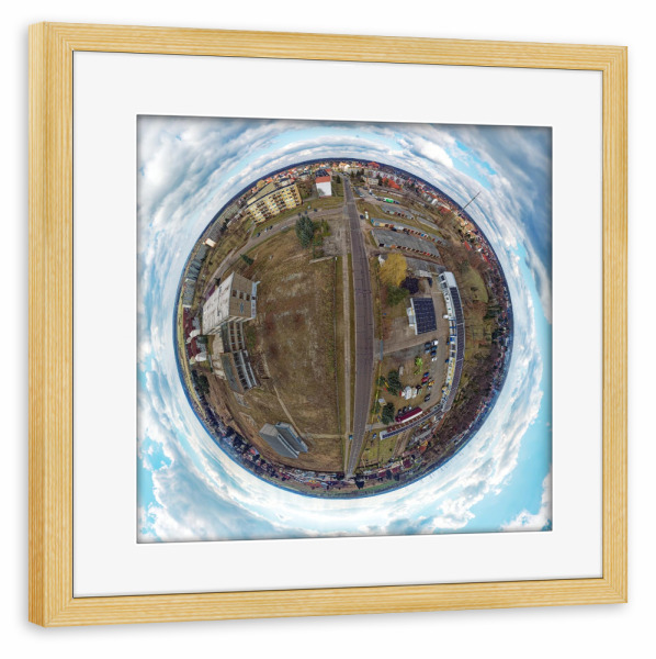 Poster mit Rahmen kiefer "Tangerhütte - Ruine Gymnasium" artboxONE - Städte,Reise,Architektur,Reise / Länder,Städte / Weitere