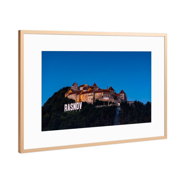 Poster mit Rahmen Kupfer "Die Bauernburg Rosenau" artboxONE - Städte,Architektur