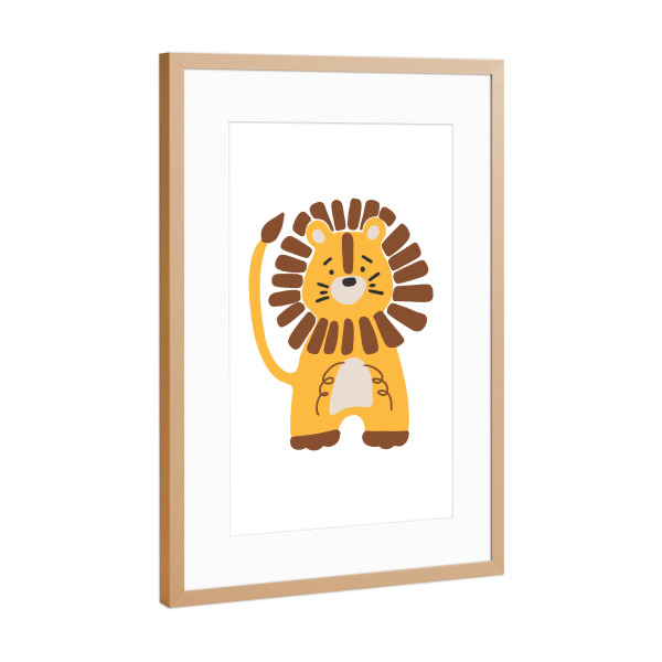 Poster mit Rahmen Kupfer "Baby lion printable" artboxONE - Für Kinder,Tiere - Löwe,Druckbare,Tier,Baby,Kind,Kunst,Abstrakt,Boho,Baby löwe,Baby tier