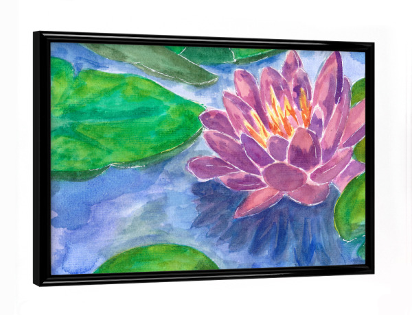 Poster mit schwarzem Rahmen "Lila Lotus Blüte" artboxONE - Natur,Floral