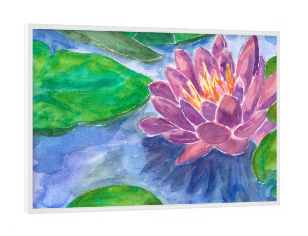 Poster mit weißem Rahmen "Lila Lotus Blüte" artboxONE - Natur,Floral