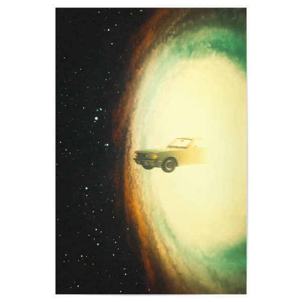 Poster "Ein Auto fliegt durch die Galaxie" artboxONE - Reise,Automobile,Galaxy