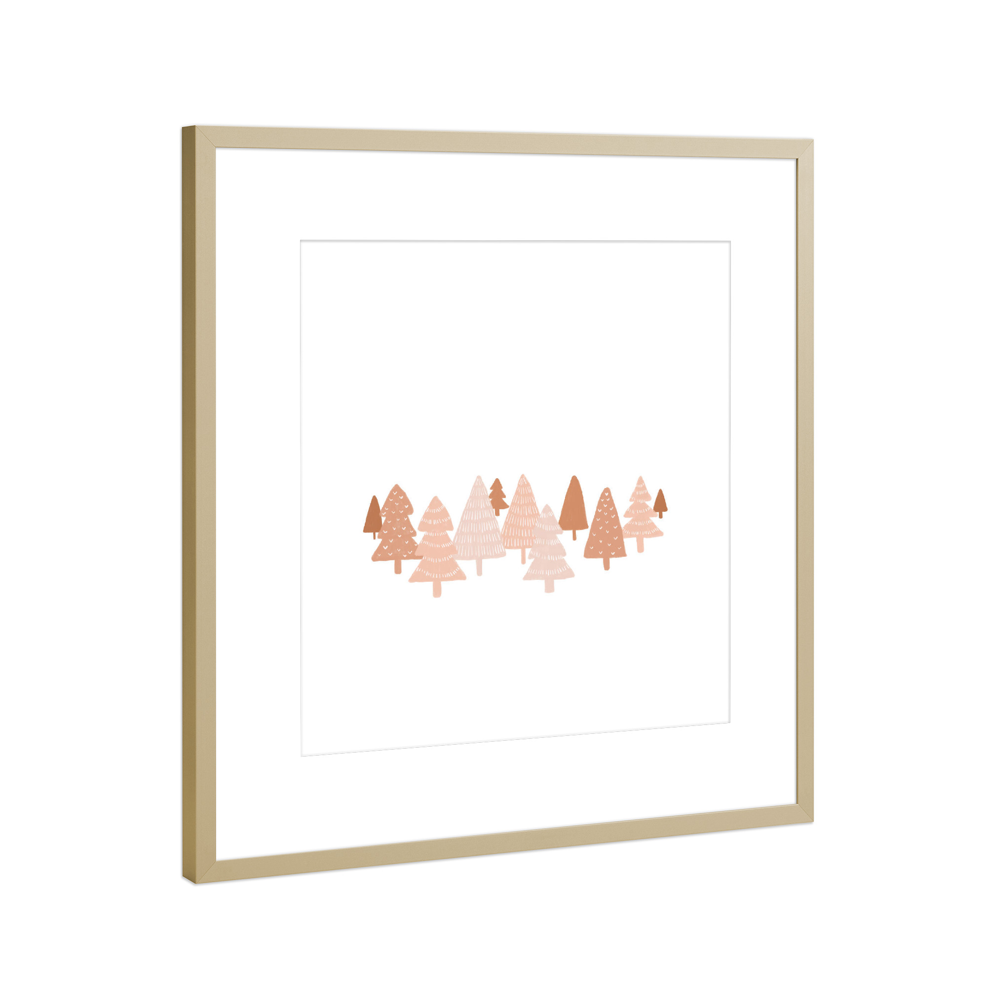 Poster mit Rahmen Gold "Erröten Sie Winter-Bäume" artboxONE - Natur,Für Kinder,Abstrakt,Weihnachten,Arcadia