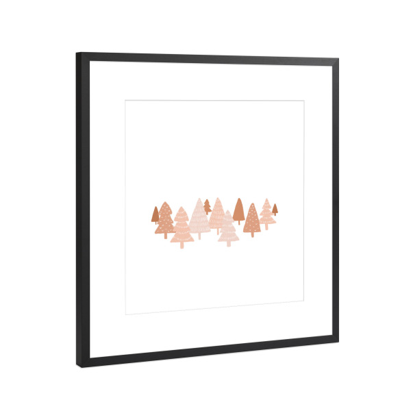 Poster mit Rahmen Schwarz (Metallic) "Erröten Sie Winter-Bäume" artboxONE - Natur,Für Kinder,Abstrakt,Weihnachten,Arcadia