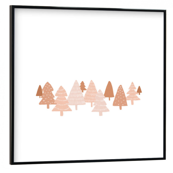 Poster mit schwarzem Rahmen 30x30 cm "Erröten Sie Winter-Bäume" artboxONE - Natur,Für Kinder,Abstrakt,Weihnachten,Arcadia