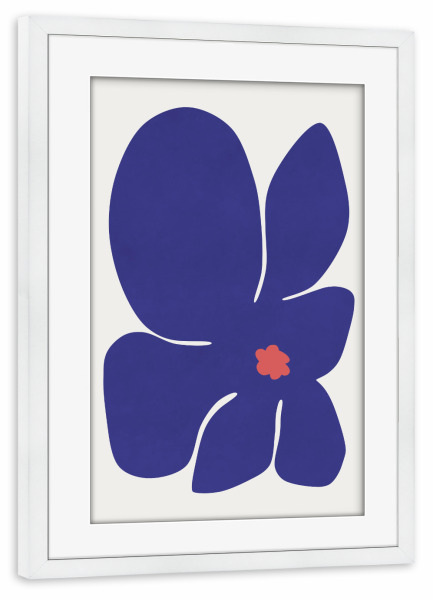 Poster mit Rahmen weiß "Blaue Lilie" artboxONE - Natur,Abstrakt - Blume,Lilie,Blütenblatt,Botanisch,Natur,Stillleben,Abstrakt,Floral