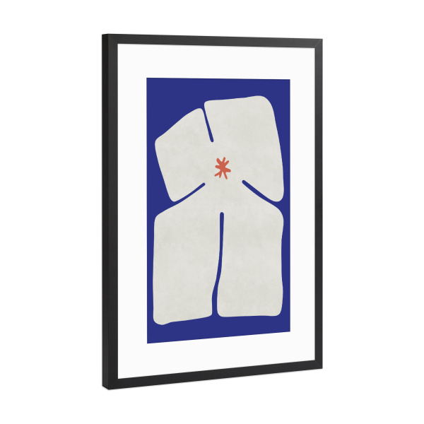 Poster mit Rahmen Schwarz (Metallic) "Kreuzförmige Blume" artboxONE - Floral,Abstrakt,Geometrie