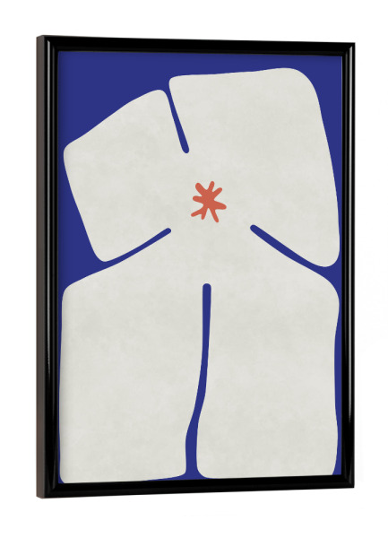 Poster mit schwarzem Rahmen "Kreuzförmige Blume" artboxONE - Floral,Abstrakt,Geometrie