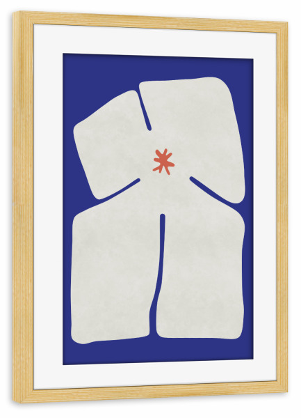 Poster mit Rahmen kiefer "Kreuzförmige Blume" artboxONE - Floral,Abstrakt,Geometrie