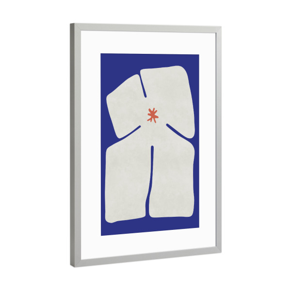 Poster mit Rahmen Silber "Kreuzförmige Blume" artboxONE - Floral,Abstrakt,Geometrie