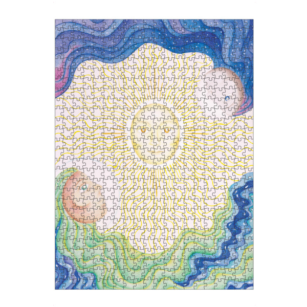 Puzzle Ravensburger "Sonne Erde Mondin" artboxONE - Galaxy - Sonne,Mond,Erde,Sternenhimmel,Galaxie,Natur,Landschaft,Fantasie,Surreal,Surreal landscape