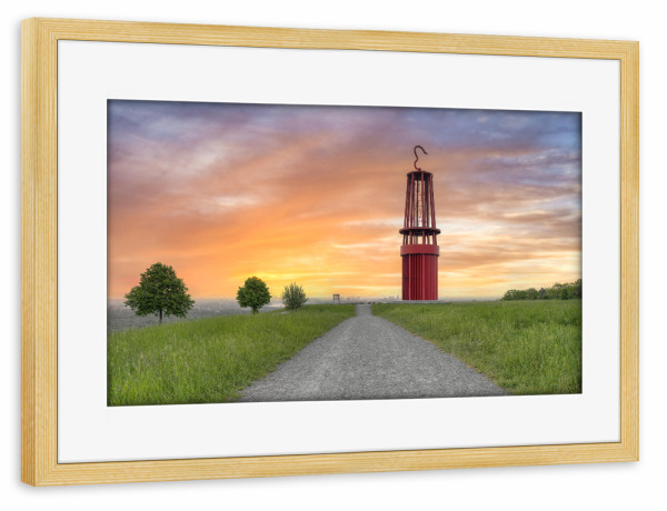 Poster mit Rahmen kiefer "Geleucht in Moers" artboxONE - Städte,Reise,Architektur