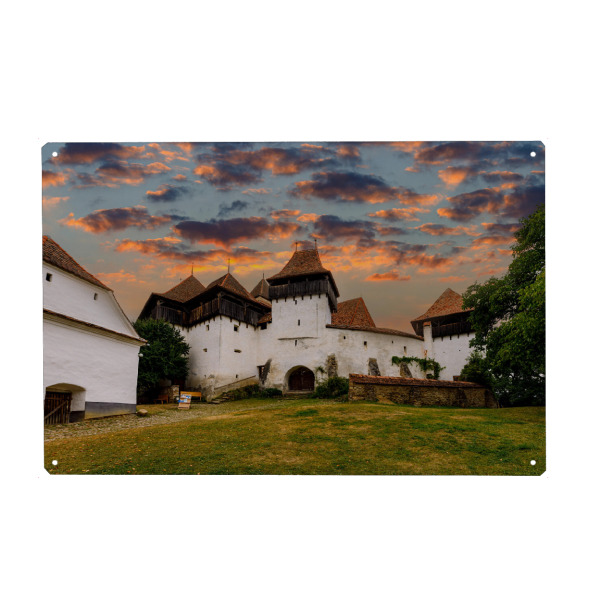 Holzbild "Die Kirchenburg von Viscri" artboxONE - Architektur - Rumänien,Viscri,Deutsch weißkirch,Siebenbürgen,Burg,Kirche,Kirchenburg