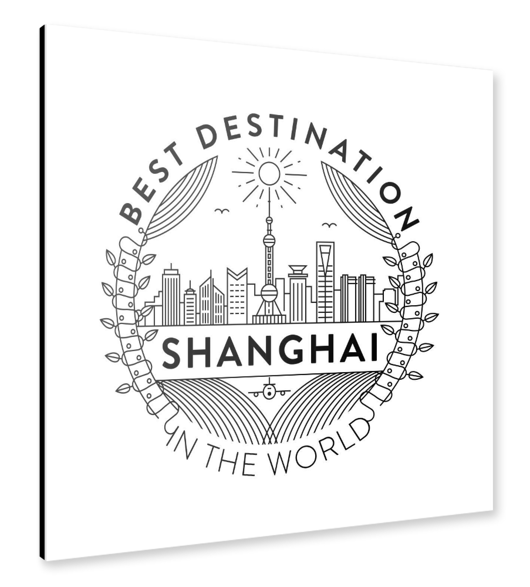 Alu-Dibond "Shanghai-Abzeichen" 30x30 cm artboxONE