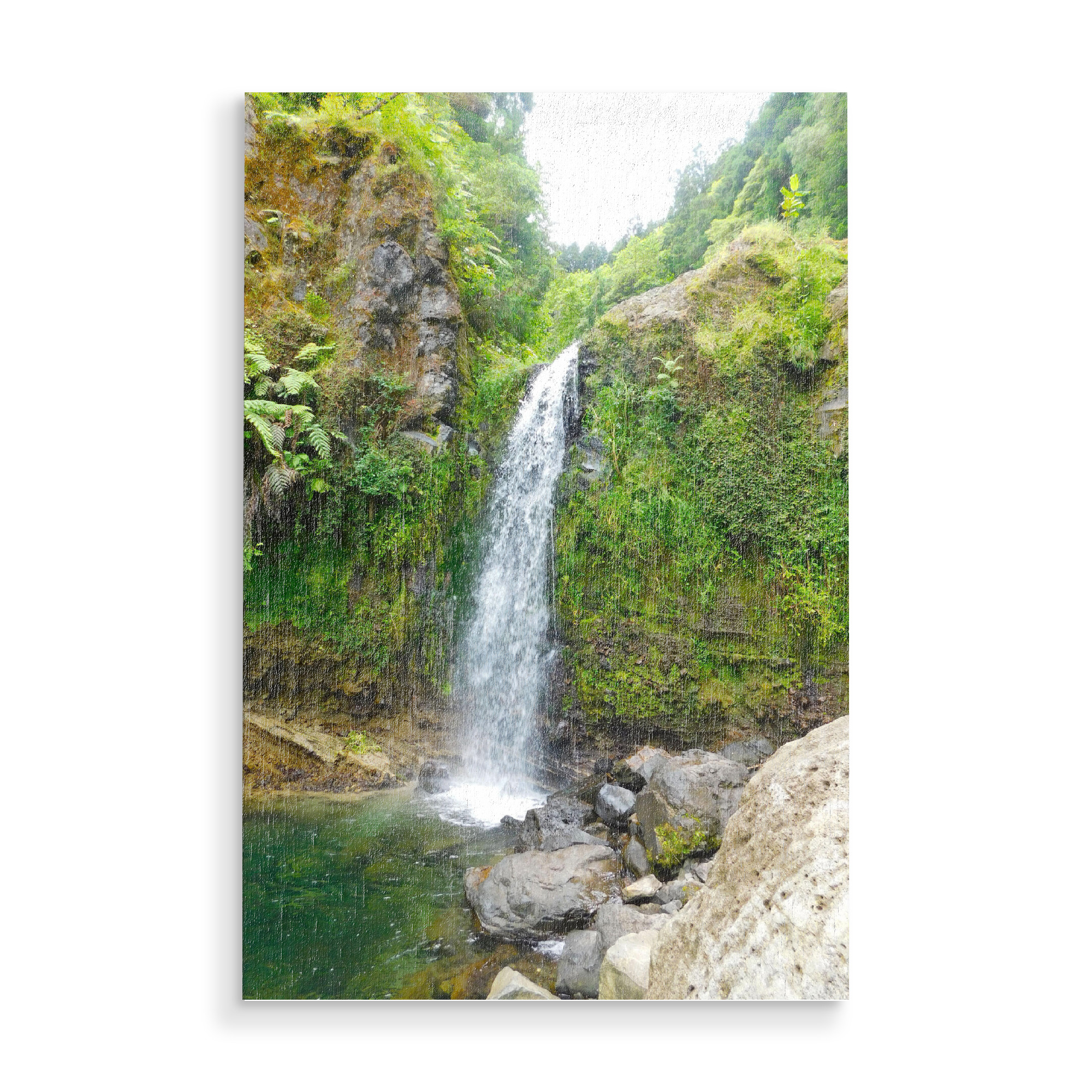 Holzbild "Wasserfall São Miguel" artboxONE - Natur,Reise,Reise / Länder
