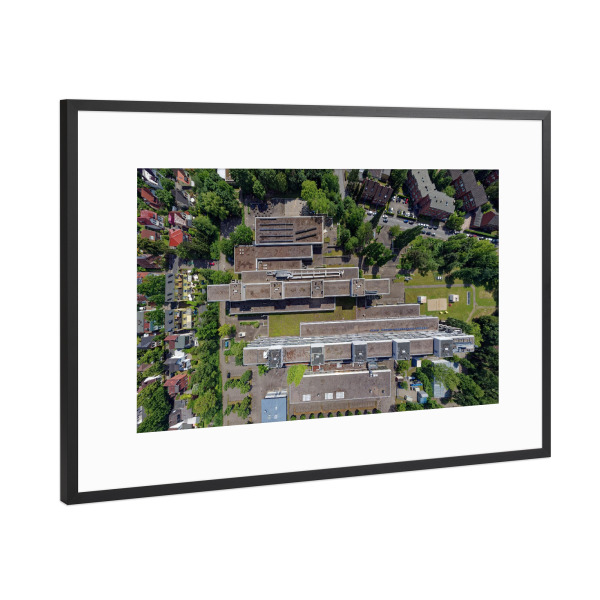 Poster mit Rahmen Schwarz (Metallic) "HAW Hamburg-Bergedorf, Top" artboxONE - Städte,Städte / Hamburg,Reise,Architektur,Reise / Länder