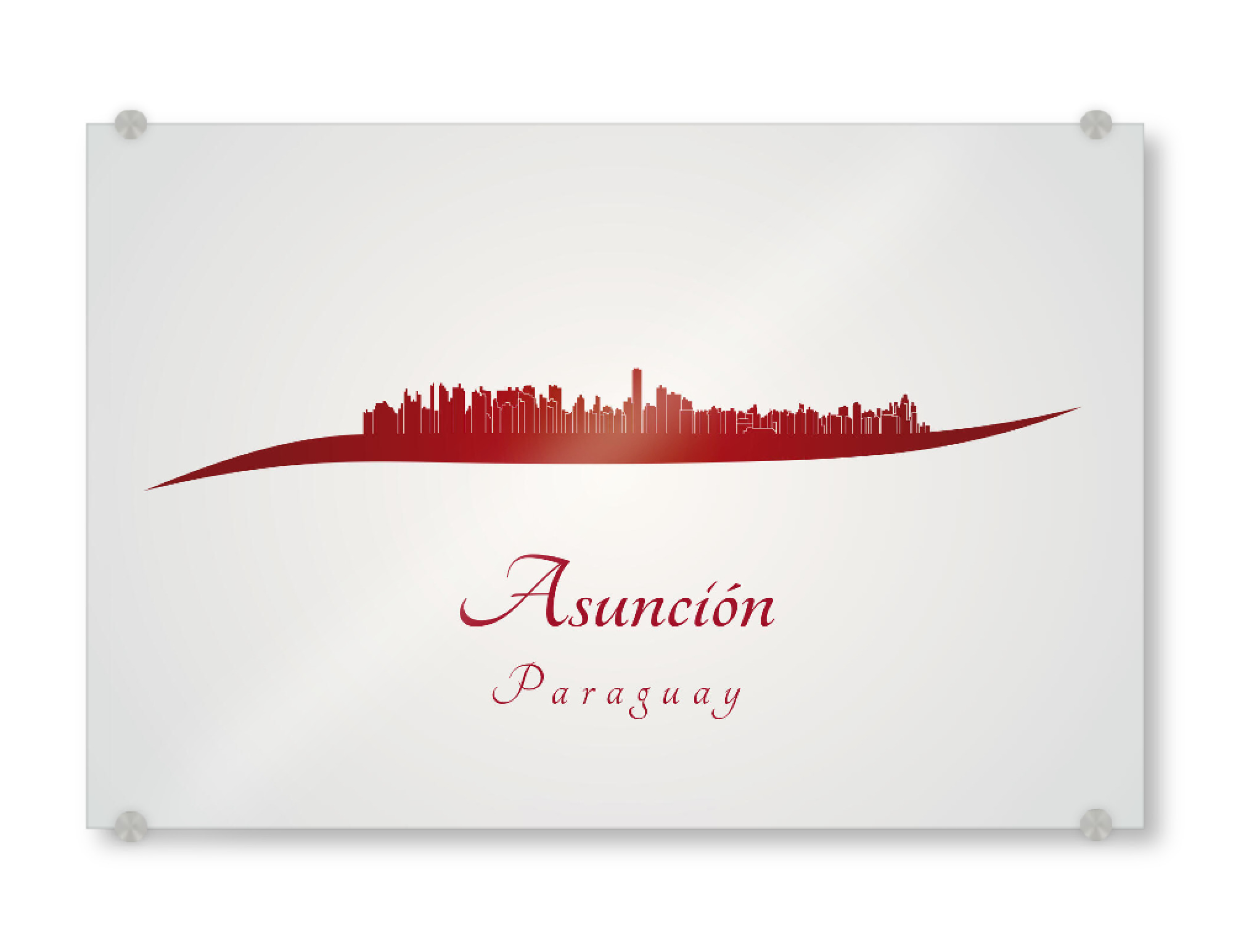 Acrylglasbild "Asuncion-Skyline im Rot" artboxONE - Städte - Skyline,Stadt,Denkmäler,Metropole,Reise,Tourismus,Geschenk,Souvenir,Rot,Asuncion