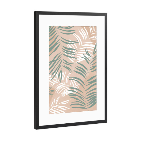 Poster mit Rahmen Schwarz (Metallic) "Palmen Kunst" artboxONE - Natur,Floral