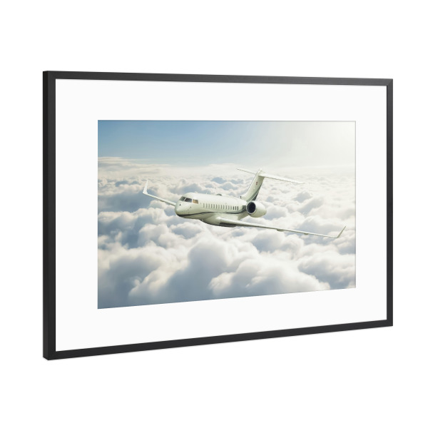 Poster mit Rahmen Schwarz (Metallic) "Privatjet" artboxONE - Reise,Reise / Asien,Reise / Länder