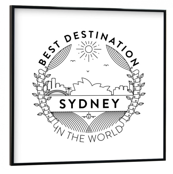 Poster mit schwarzem Rahmen 30x30 cm "Sydney-Abzeichen" artboxONE - Städte