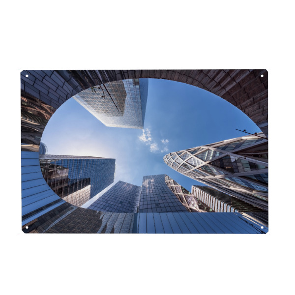 Holzbild "Die Stadt der Zukunft" artboxONE - Städte,Reise,Architektur,Städte / Paris,Reise / Länder