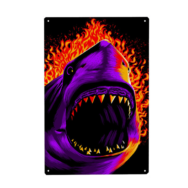 Holzbild "Feuerhai" artboxONE - Tiere,Comic