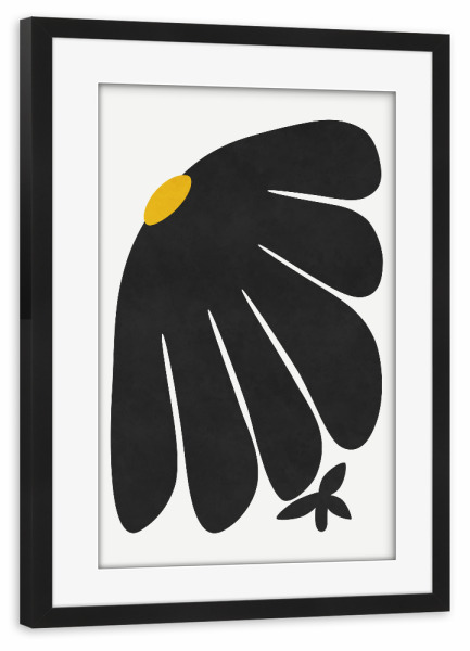 Poster mit Rahmen schwarz "Gänseblümchen Abstrakt" artboxONE - Natur,Floral,Abstrakt,Geometrie