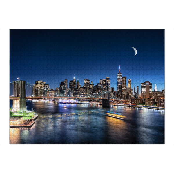 Puzzle Ravensburger "Mondaufgang in Manhattan" artboxONE - Städte,Städte / New York,Reise,Architektur,Reise / Länder