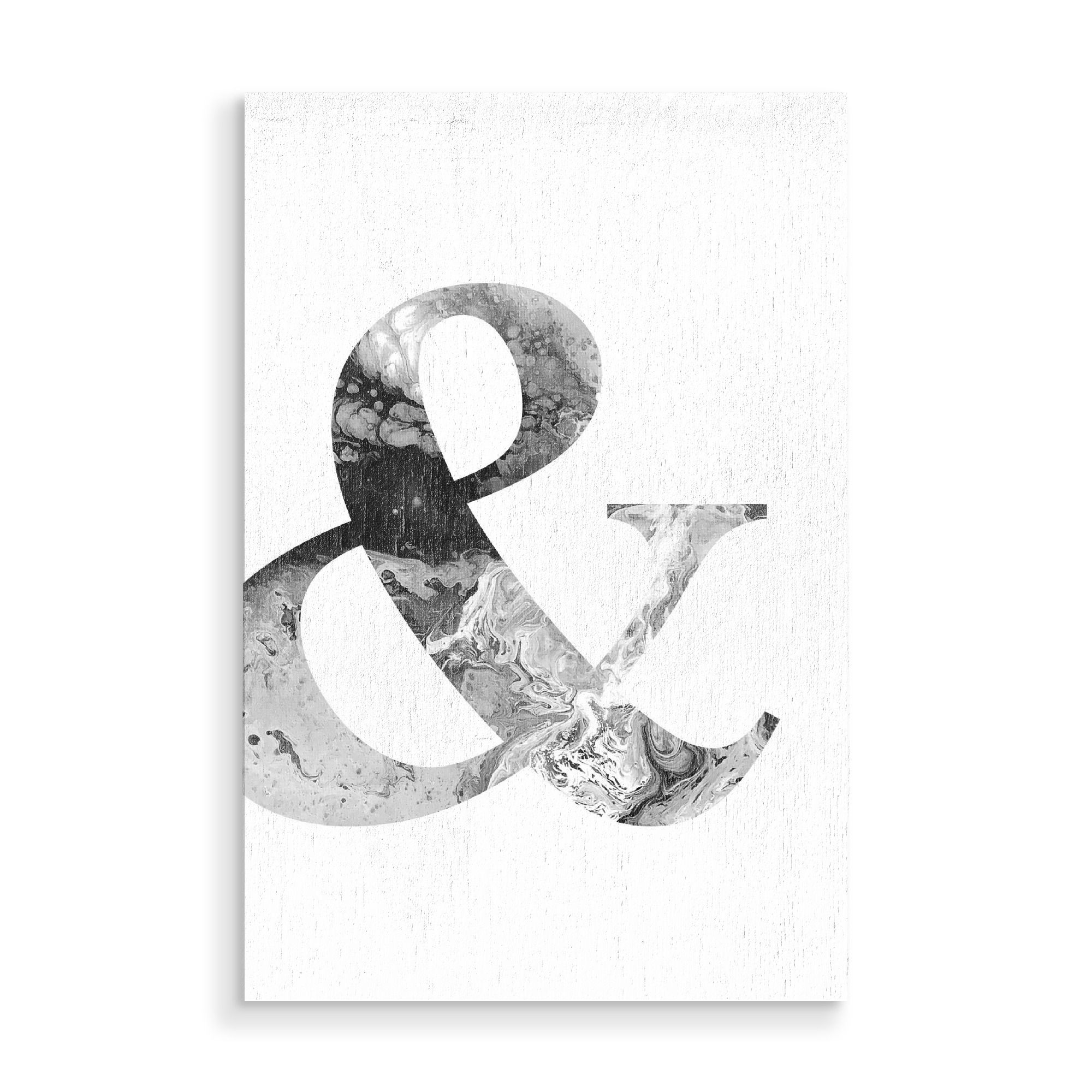 Holzbild "Buchstabe Alphabet Ampersand &" artboxONE - Typografie,Schwarzweiß,Buchstaben