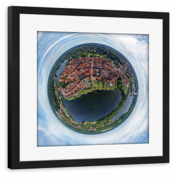 Poster mit Rahmen schwarz "Mölln-Stadtsee, See- & Grubenstr" artboxONE - Städte,Natur,Reise,Architektur,Städte / Weitere