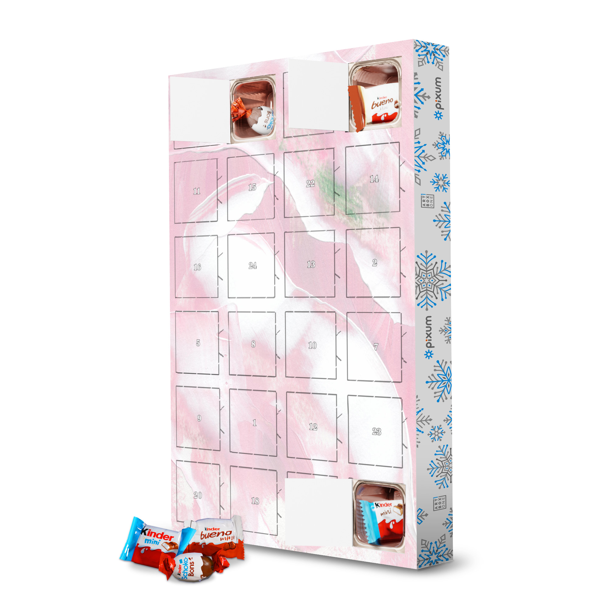 Adventskalender mit Produkten von Kinder Pink and Soft artboxONE Adventskalender Abstrakt