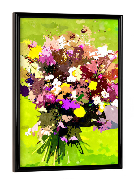Poster mit schwarzem Rahmen "Blumenträger" artboxONE - Floral
