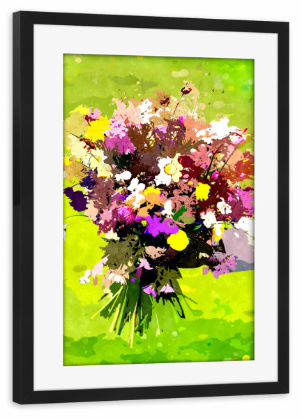Poster mit Rahmen schwarz "Blumenträger" artboxONE - Floral