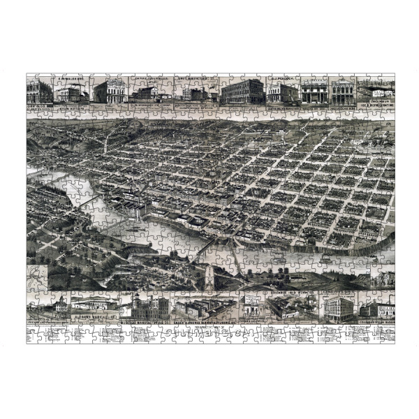 Puzzle Ravensburger "Karte von Columbus - Georgia" artboxONE - Kartografie - Karte,Plan,Jahrgang,Antik,Retro,Alt,Karten,Karte der welt,Illustration