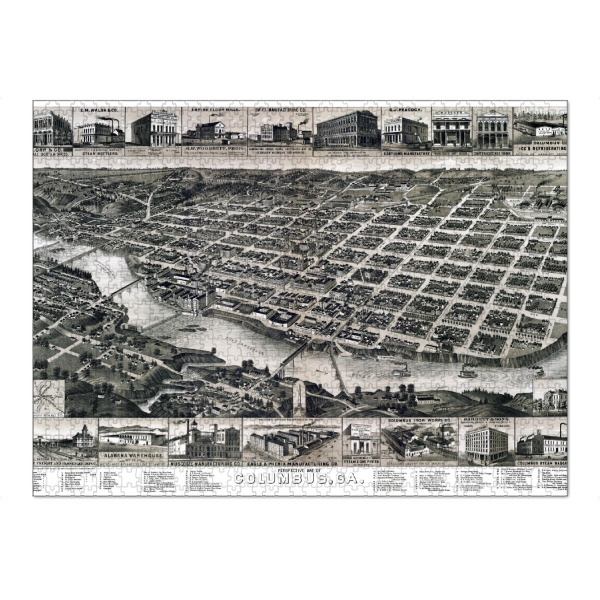 Puzzle Ravensburger "Karte von Columbus - Georgia" artboxONE - Kartografie - Karte,Plan,Jahrgang,Antik,Retro,Alt,Karten,Karte der welt,Illustration