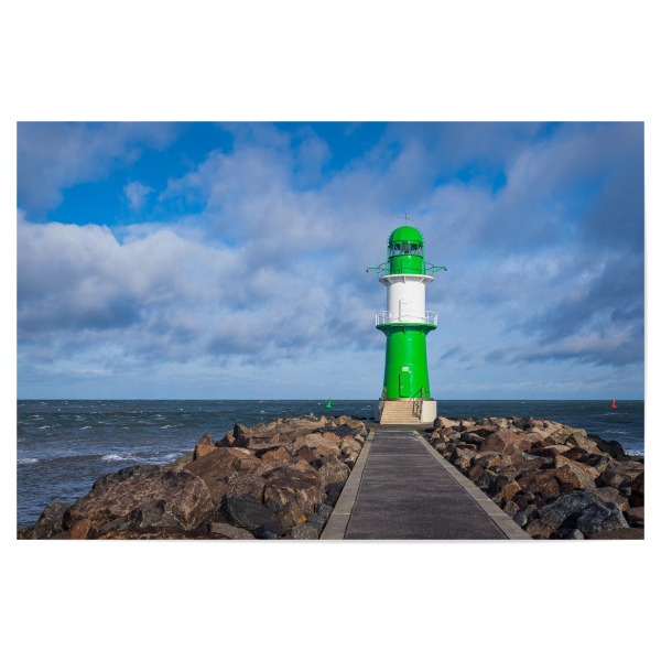 Poster 30x20 cm "Weg, Mole, Meer, Wolken" artboxONE - Natur,Reise,Architektur,Reise / Strand und Meer
