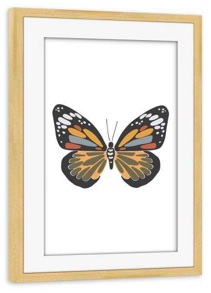 Poster mit Rahmen kiefer "Frühlingsschmetterlingskunst" artboxONE - Tiere - Boho,Insekt,Schmetterling,Tier,Natur,Frühling