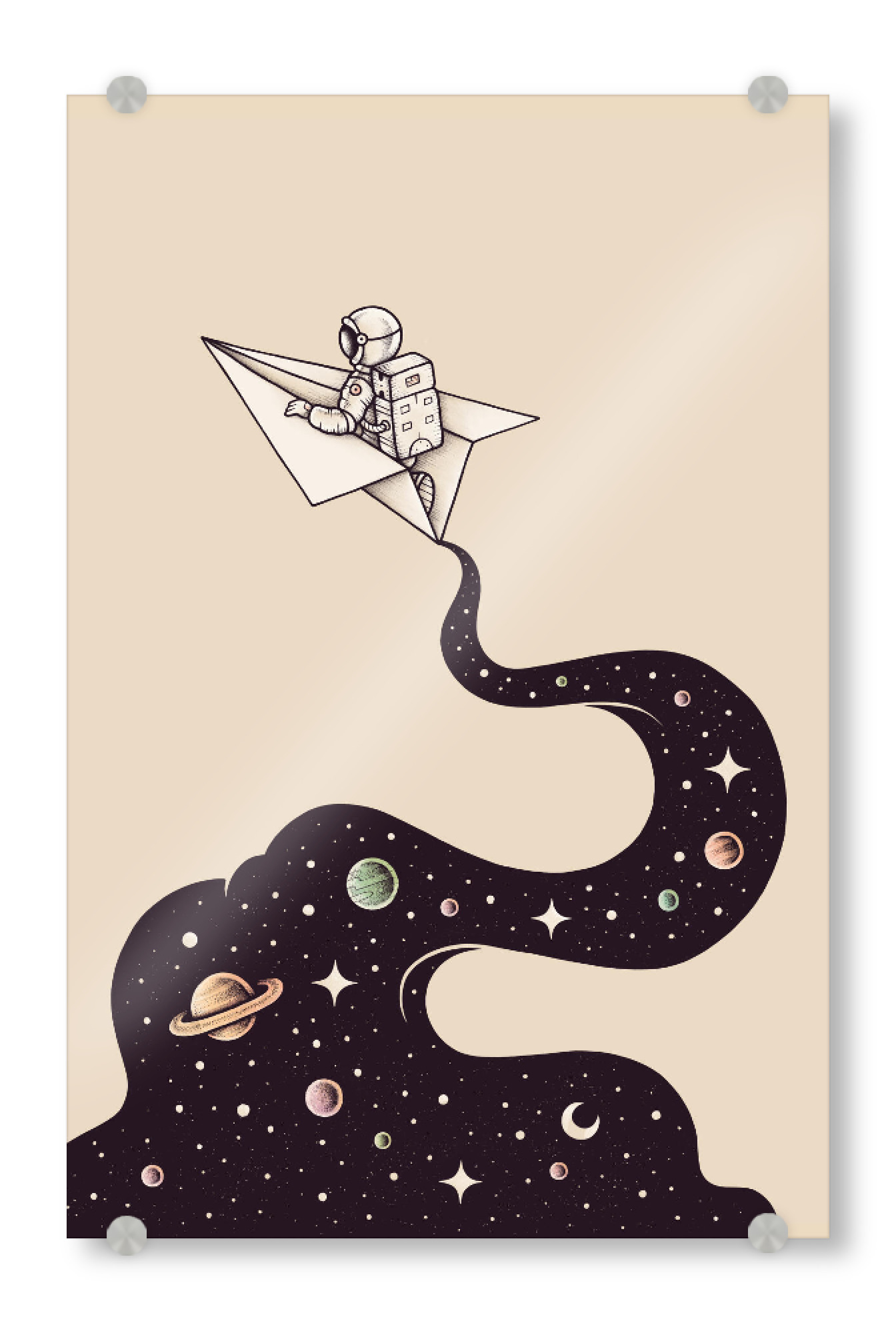 Acrylglasbild "Enkel Dika - Cosmic Journey" artboxONE - Comic,Für Papa,Galaxy