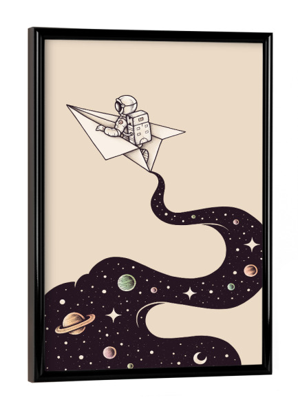 Poster mit schwarzem Rahmen "Enkel Dika - Cosmic Journey" artboxONE - Comic,Für Papa,Galaxy