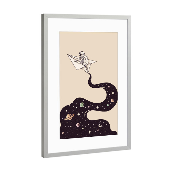 Poster mit Rahmen Silber "Enkel Dika - Cosmic Journey" artboxONE - Comic,Für Papa,Galaxy