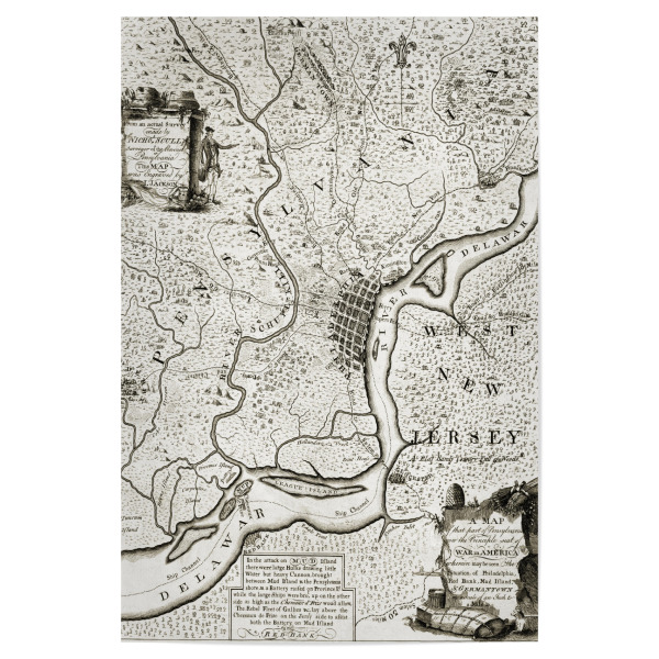Poster 30x20 cm "Philadelphia Bildkarte alt" artboxONE - Architektur,Kartografie