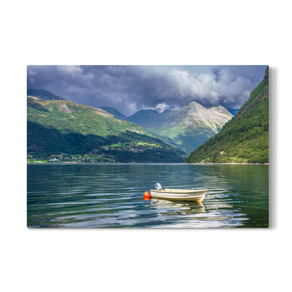 Galerie-Print "Boot, Storfjord und Berge" 30x20 cm artboxONE