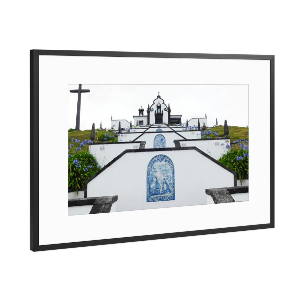 Poster mit Rahmen Schwarz (Metallic) "Vila Franca" artboxONE - Reise,Architektur,Reise / Strand und Meer,Reise / Länder