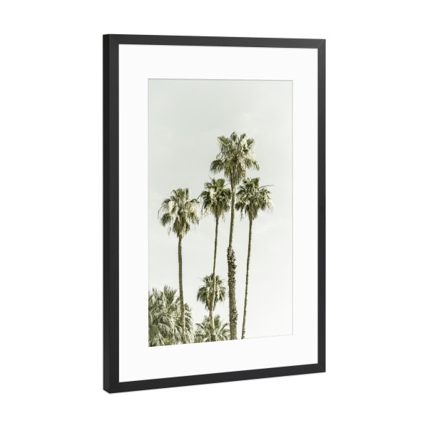 Poster mit Rahmen Schwarz (Metallic) "Palmen und Urlaubsstimmung" artboxONE - Natur,Reise / Strand und Meer