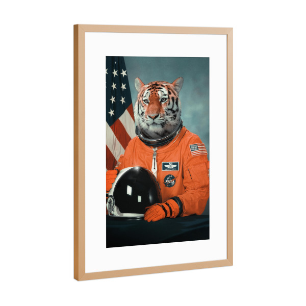 Poster mit Rahmen Kupfer "Astro-Tiger" artboxONE - Tiere,Lustig