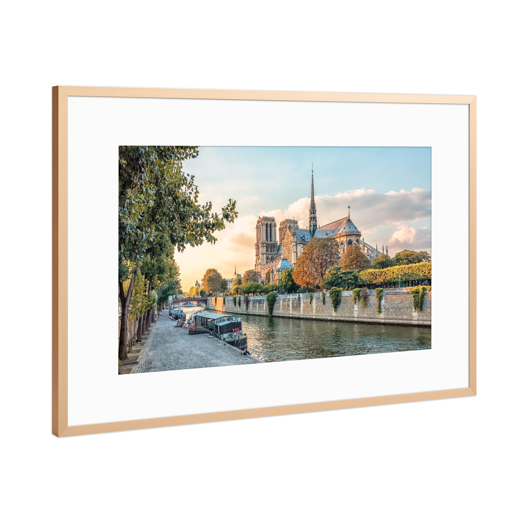 Poster mit Rahmen Kupfer "An den Ufern der Seine" artboxONE - Städte,Reise,Architektur,Städte / Paris,Reise / Länder