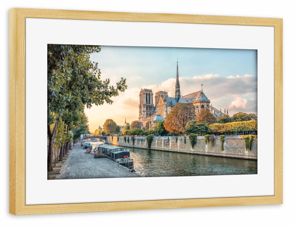 Poster mit Rahmen kiefer "An den Ufern der Seine" artboxONE - Städte,Reise,Architektur,Städte / Paris,Reise / Länder