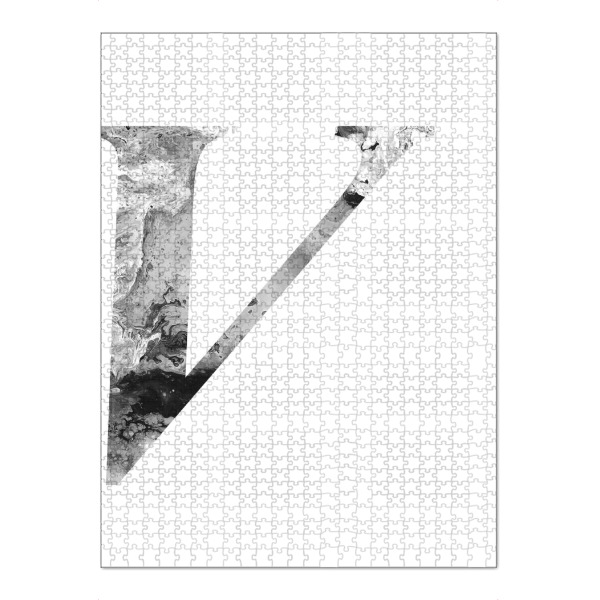 Puzzle Ravensburger "Buchstabe Alphabet V" artboxONE - Typografie,Schwarzweiß,Buchstaben,Buchstaben / V